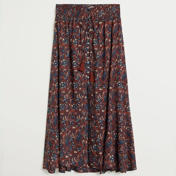 Mango Co-Ord Set Blouse and Skirt Floral Viscose New - Picture 3 of 9